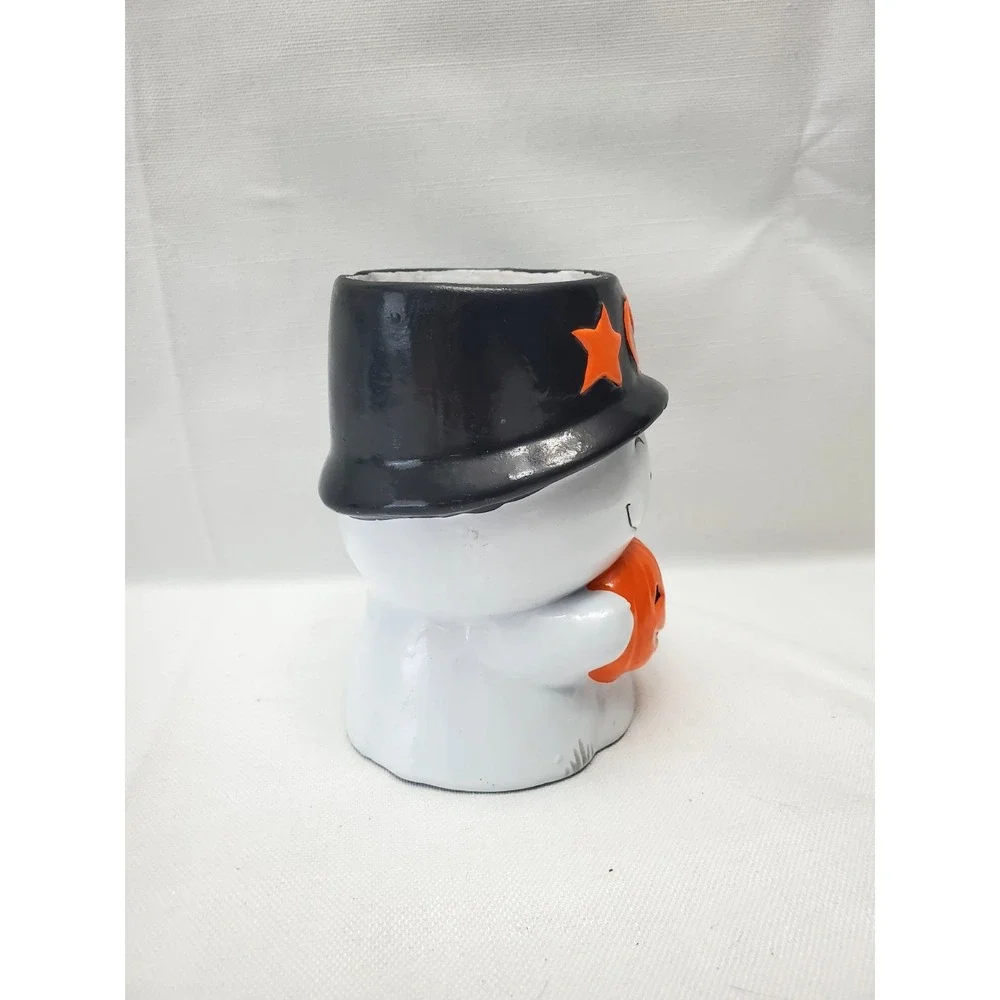 Vintage Happy Ghost Holding JACK O' LANTERN Vase Or Candy‎ Dish